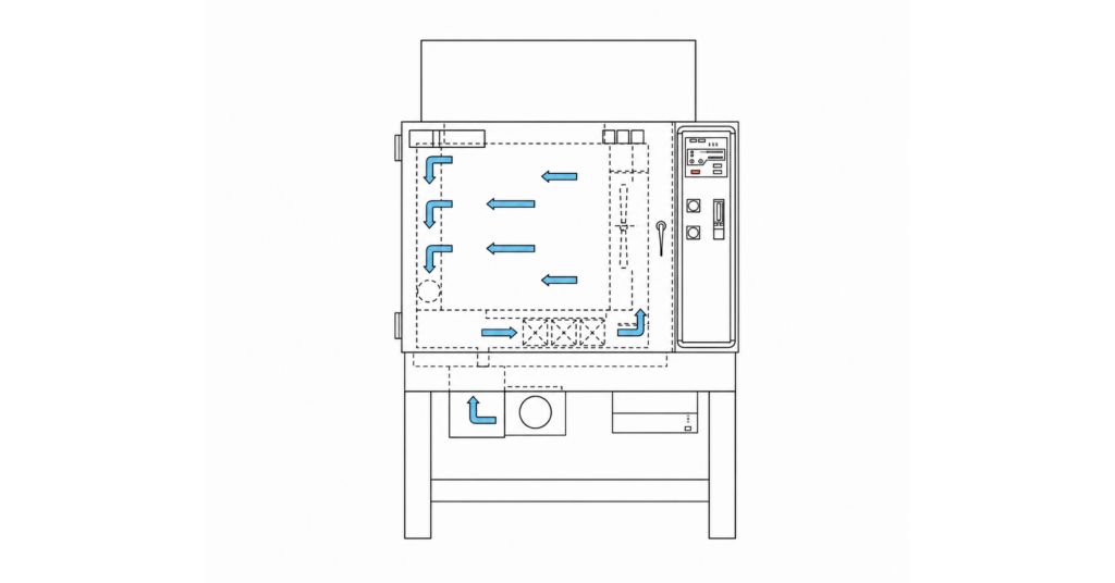 HISPEC 溶剤乾燥用安全仕様HG type エアフロー図
